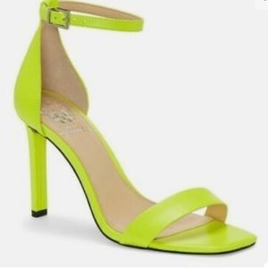 NWT Vince Camuto Lauralie Neon Yellow Leather Pump size 9M